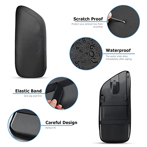 INTGET Car Center Console Armrest Cover for Toyota Camry Accessories 2018-2024 2019 2020 2021 2022 2023 Interior Camry SE/XSE Arm Rest Seat Cover Middle Box Lid Protector (Black Stitches,2018-2024) - Image 5