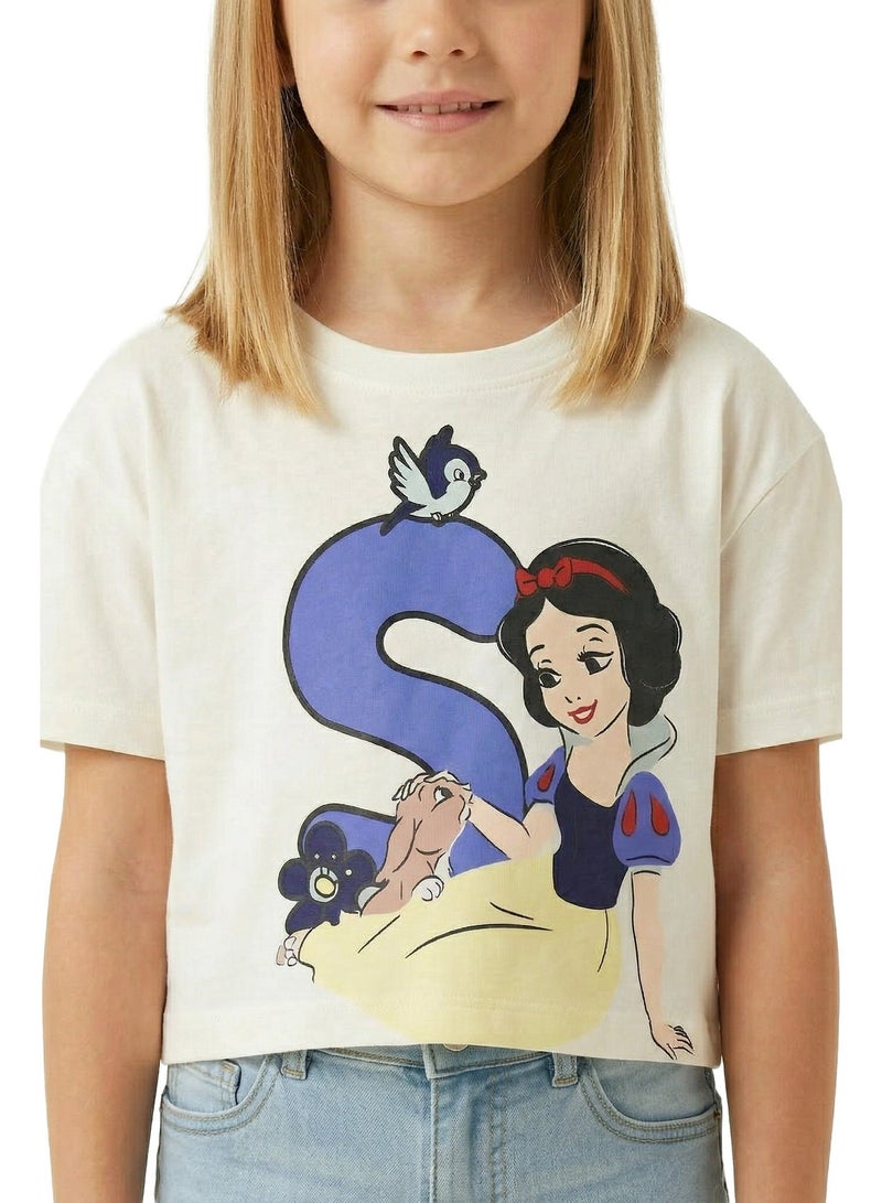 Disney تي شيرت قصير لطيف للبنات من ديزني سنو وايت - Image 3