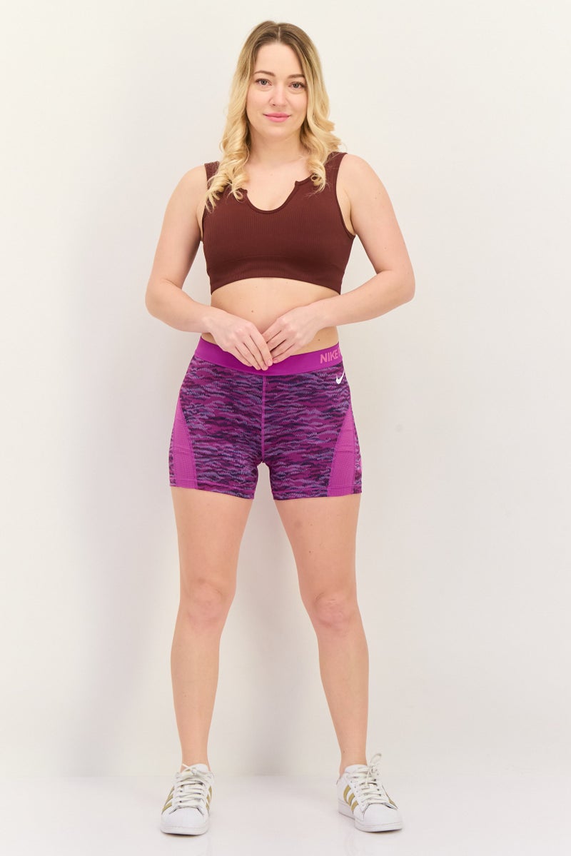 Nike Women Sportswear Fit Training Tight Shorts, Purple - Image 2
