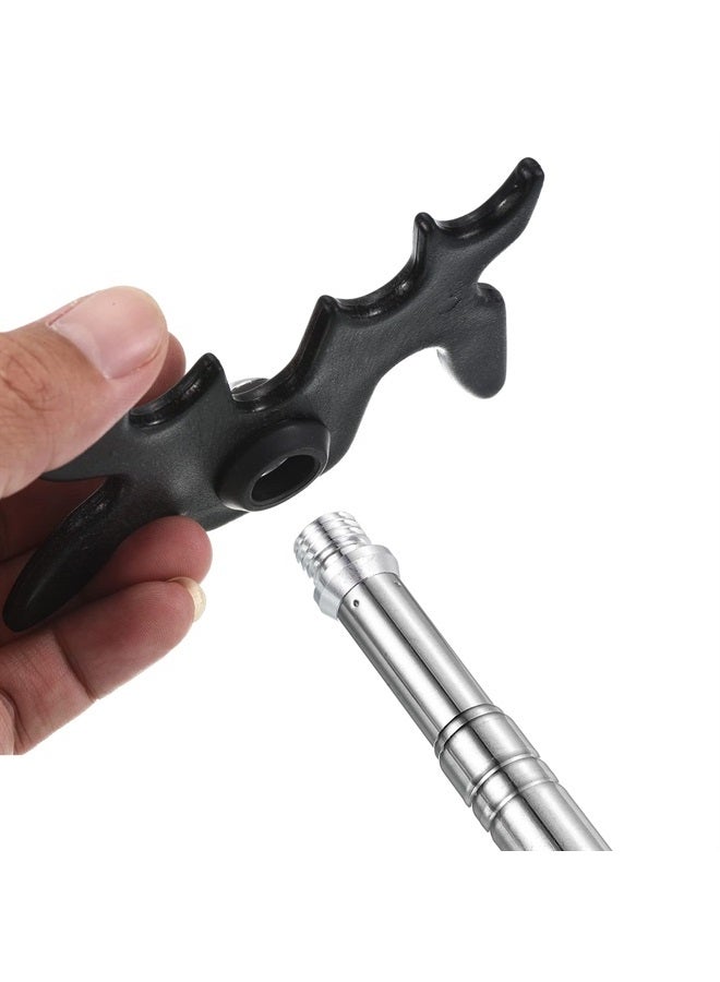 PATIKIL جسر عصا بلياردو قابل للسحب، مقبض سيليكون ملحق عصا البلياردو مع رأس جسر بلاستيكي قابل للإزالة لمنافسة طاولة البلياردو، أسود - Image 2