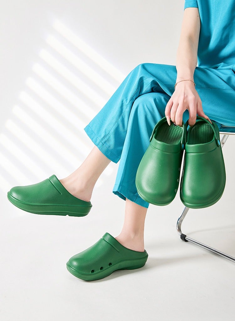 نعال دعم قوس غرفة العمليات، أحذية للجنسين مغلقة بالكامل وقابلة للتنفس، أحذية واقية، مناسبة للأطباء والممرضات وموظفي المختبر، صنادل غير قابلة للانزلاق (أخضر). - Image 3