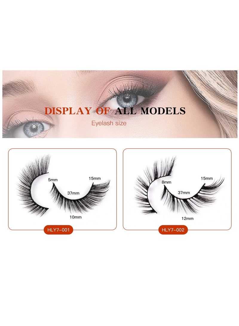 LashesMD Natural False Eyelashes Mink Lashes Wispy Cat Eye Lashes Fluffy Pack 3D Strip Short Volume Fake Eyelashes 7 Pairs - Image 3
