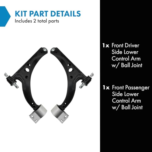 TRQ Front Lower Control Arm with Ball Joint Set Compatible with 2016-2019 Chevrolet Cruze Volt - Image 2