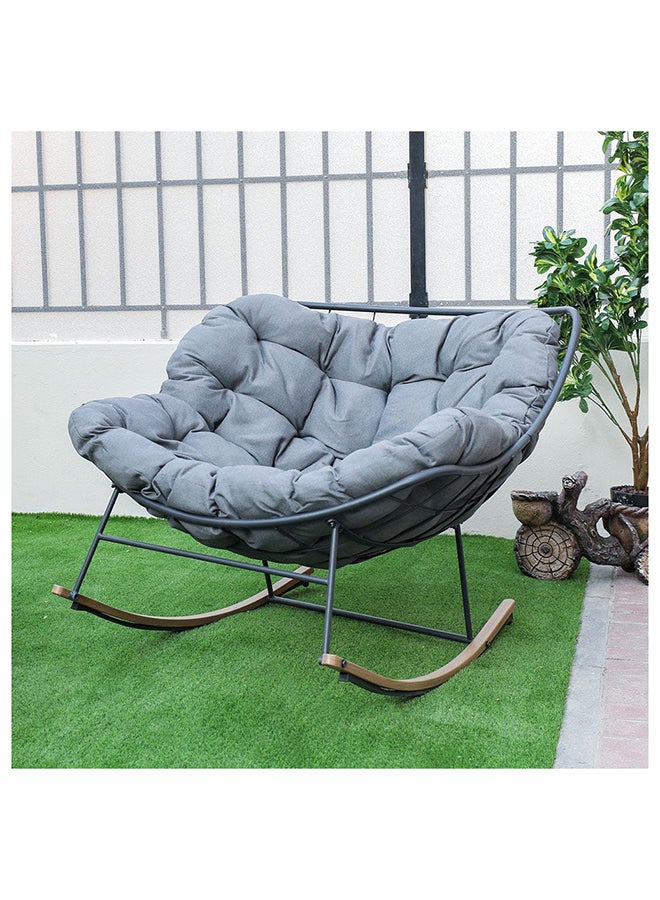 DANUBE HOME إميلي كرسي استرخاء كرسي شرفة شرفة بيسترو كرسي تصميم حديث حديقة الأثاث للجلوس في الهواء الطلق مقاعد تراس الحديقة فناء شرفة - رمادي - Image 1