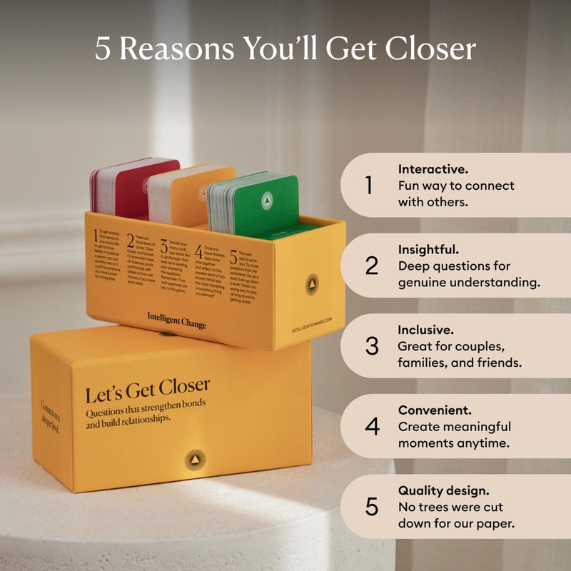 Intelligent Change Get Closer Social Bonding Card Game, Conversation Starters with Fun Questions & Activities, Talking Games for Adults, Icebreaker Game with 100 Question Cards - Image 4