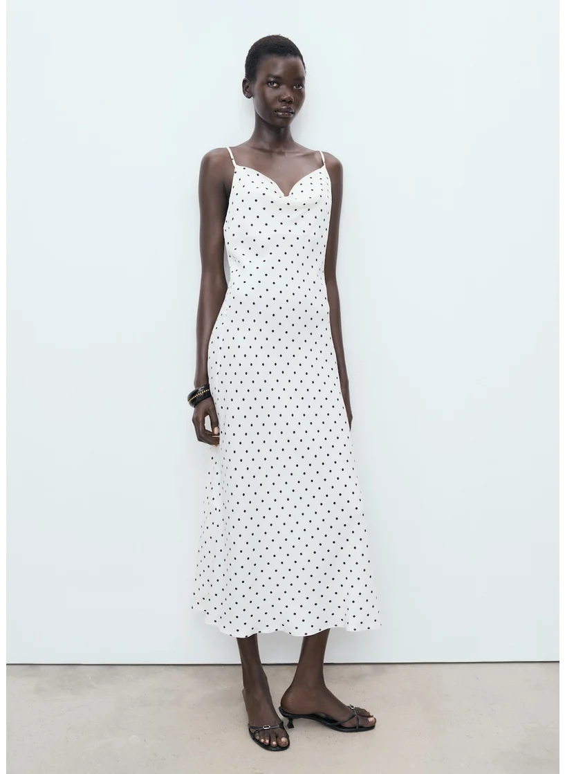 مانجو Casual Draped Neckline Long Dress