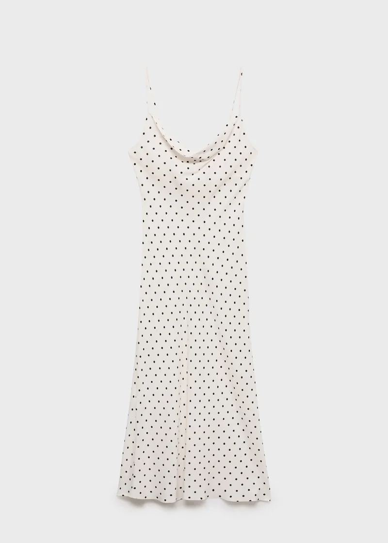 MANGO Draped Neckline Long Dress