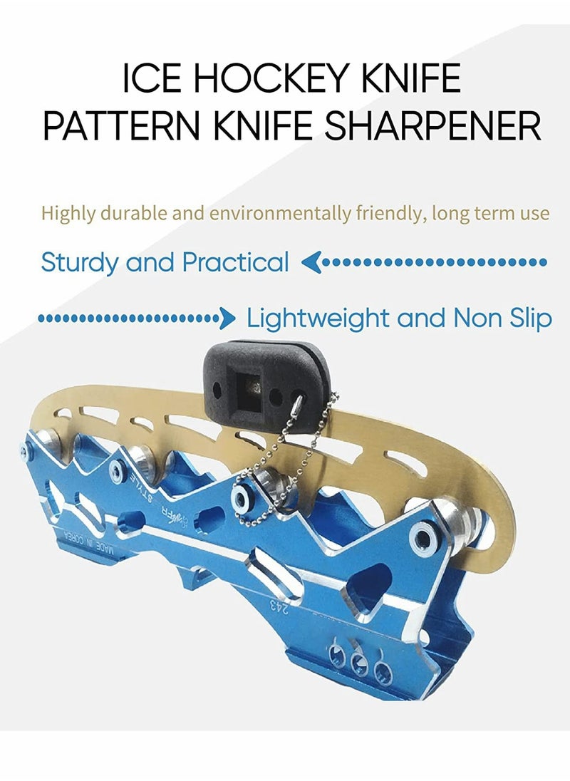 Excefore - Ice Skates Blade Sharpener, Adjustable Portable Sand Stone Hand Held Skate Sharpening Tool Ice Skate Edge Blade Sharpener Grinding Tool for Figure Skates Goalie Skates - Image 1