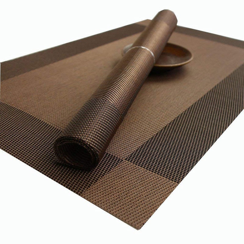 Baskety Eco-Friendly Colorful Mats Place Mats Tablemates Dining Tablemates Washable Heat-Resistant for Dining Table 30cm*45 cm Dining Table Kitchen Placemats(Brown) (6) - Image 5