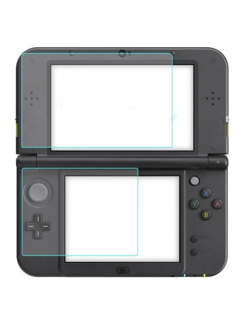 1Pack Top Tempered Glass Screen Protector and Bottom PET Film Full Set Clear Cover Guard Shield for Nintendo New 3DS XL LL 3DSXL 3DSLL Console - Image 1