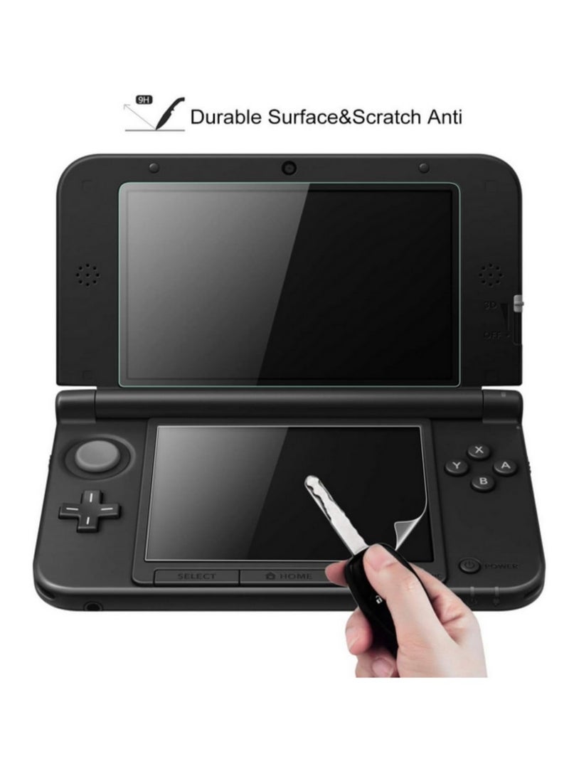 1Pack Top Tempered Glass Screen Protector and Bottom PET Film Full Set Clear Cover Guard Shield for Nintendo New 3DS XL LL 3DSXL 3DSLL Console - Image 2