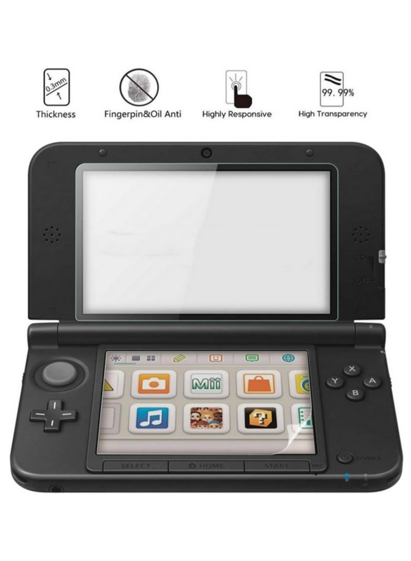 1Pack Top Tempered Glass Screen Protector and Bottom PET Film Full Set Clear Cover Guard Shield for Nintendo New 3DS XL LL 3DSXL 3DSLL Console - Image 4