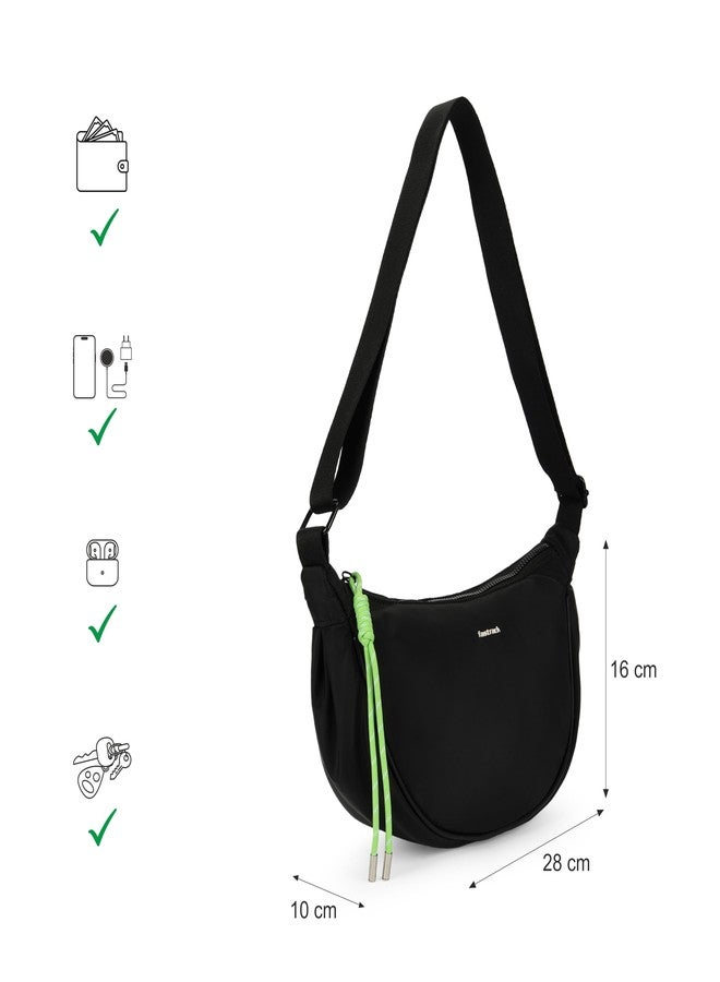 Fastrack Curve Sling | Women’s Nylon Sling Bag | Adjustable Webbing Strap, Spacious Main Compartment & Quick-Access Pockets - Image 4