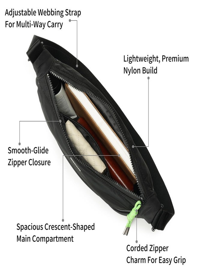 Fastrack Curve Sling | Women’s Nylon Sling Bag | Adjustable Webbing Strap, Spacious Main Compartment & Quick-Access Pockets - Image 3
