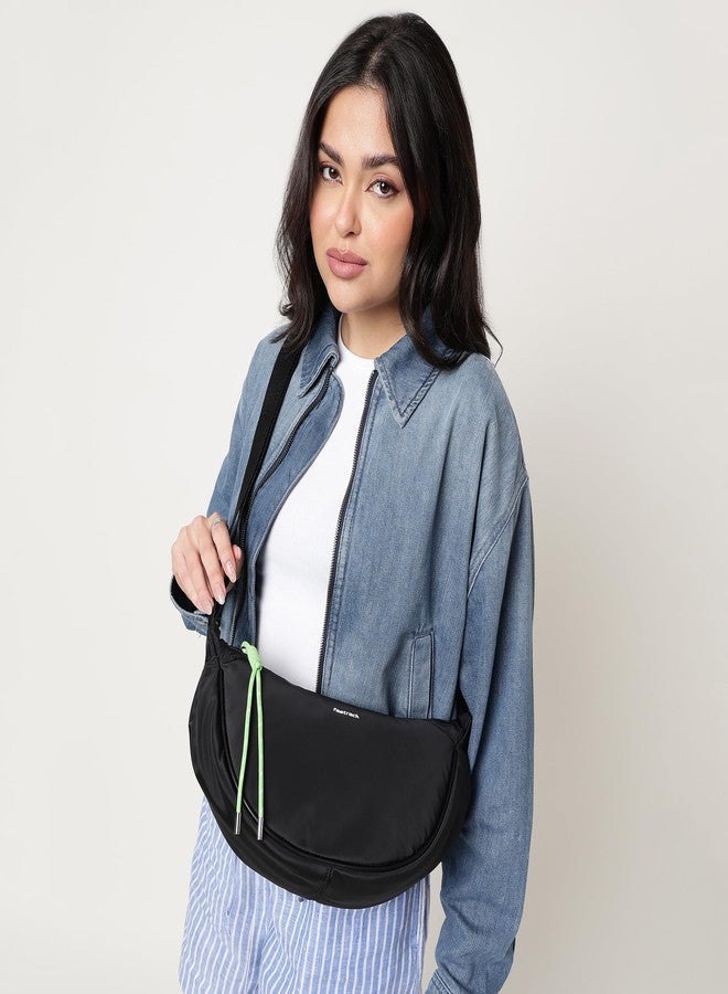 Fastrack Curve Sling | Women’s Nylon Sling Bag | Adjustable Webbing Strap, Spacious Main Compartment & Quick-Access Pockets - Image 2