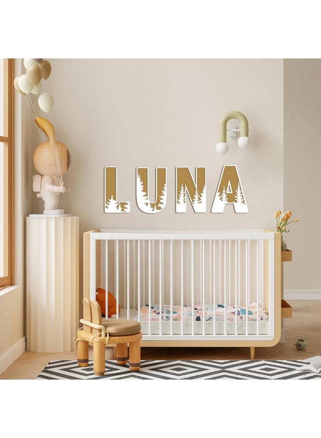 Longan Craft Woodland Layered Wooden Letters 12 Inch, Boho Large Wooden Name Signs for Nursery Big Paintable Wooden Letter M Cutout Wood Forest Letters Alphabet for Wall Decor Baby Name Kids Room Wall Art - Image 4