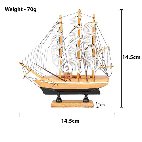 Stealodeal Wooden Sailing Ship Nautical Showpiece, Standard, Brown - Image 2