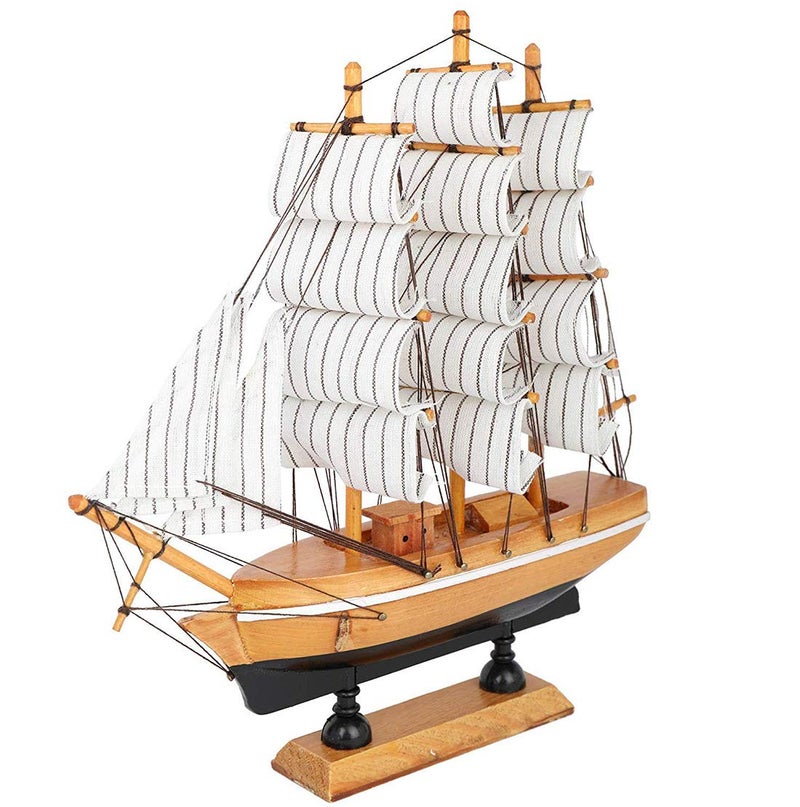 Stealodeal Wooden Sailing Ship Nautical Showpiece, Standard, Brown - Image 1