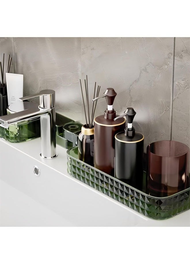 Generic - Bathroom shelf, two forms can be folded to place in the corner or flat, easy to install, durable, no drilling, with adhesive backing, space-saving, transparent color - Image 1