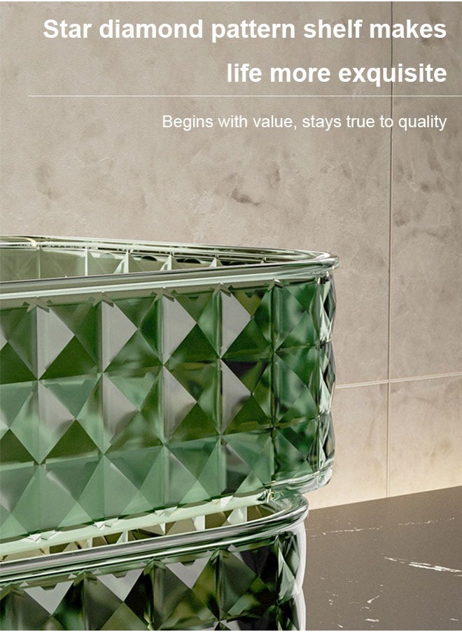 Generic - Bathroom shelf, two forms can be folded to place in the corner or flat, easy to install, durable, no drilling, with adhesive backing, space-saving, transparent color - Image 1