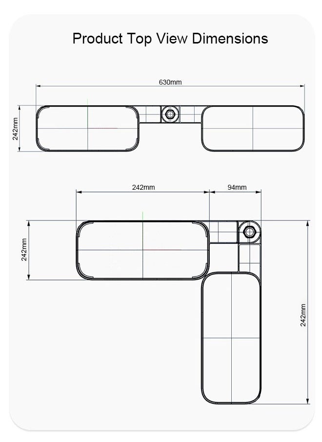 Generic - Bathroom shelf, two forms can be folded to place in the corner or flat, easy to install, durable, no drilling, with adhesive backing, space-saving, transparent color - Image 1