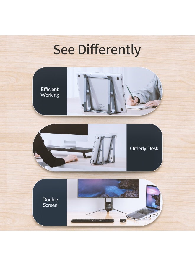 أوريكو حامل كمبيوتر محمول قابل للطي، ارتفاع مريح قابل للضبط حامل كمبيوتر محمول محمول بطول 11-14.3 قدم - Image 2