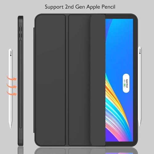 Printme Case for iPad Pro 12.9 Case 6th/5th/4th/3rd Gen with Pencil Holder, Trifold Stand Smart Cover with Soft TPU Back for iPad 12.9 Pro Case 2022/2021/2020/2018, Auto Wake/Sleep (Black) - Image 3