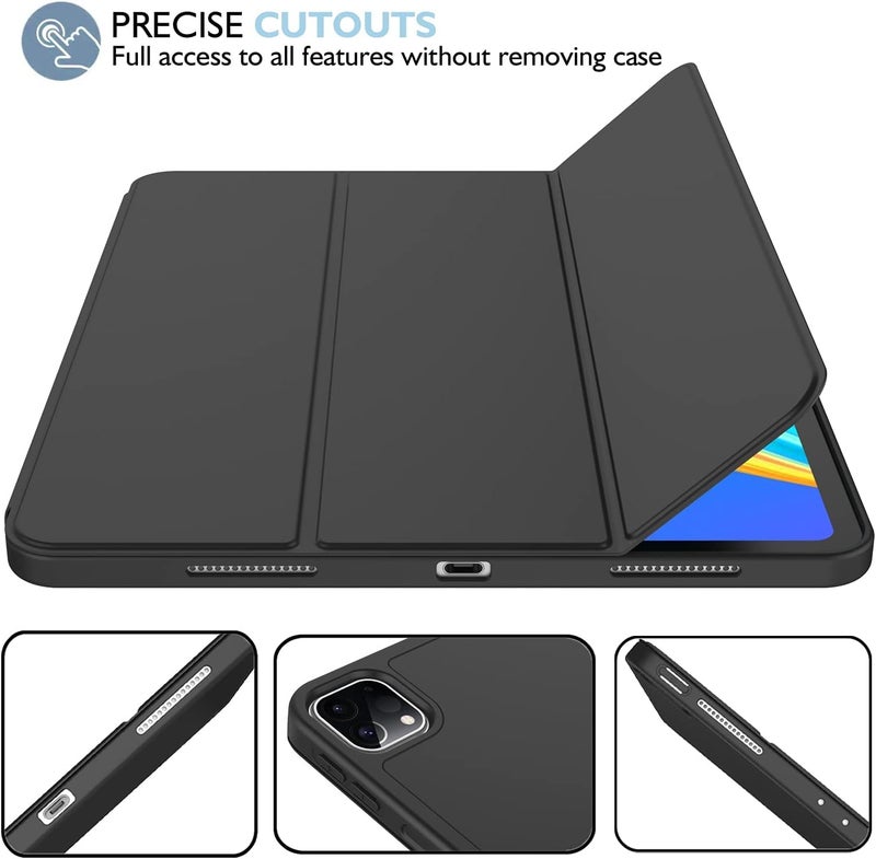 Printme Case for iPad Pro 12.9 Case 6th/5th/4th/3rd Gen with Pencil Holder, Trifold Stand Smart Cover with Soft TPU Back for iPad 12.9 Pro Case 2022/2021/2020/2018, Auto Wake/Sleep (Black) - Image 5