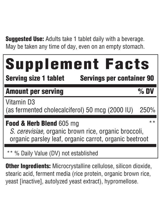 Innate Response Formulas Vitamin D3 2000 Iu (50 Mcg) Vitamin Supplement Vegetarian Non Gmo 90 Tablets (90 Servings)  - Image 3