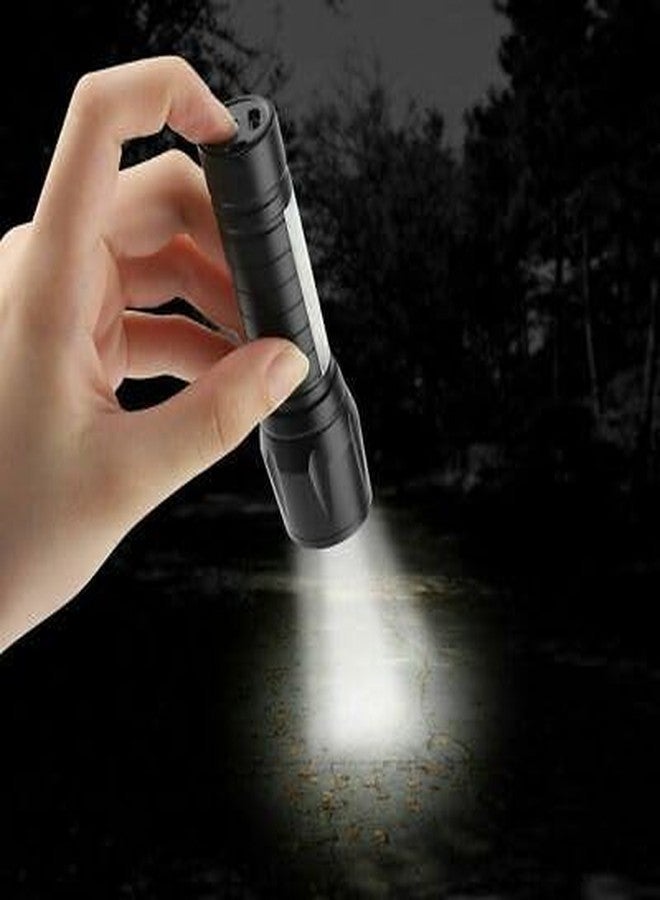 Care4 Care 4 Zoomable Handheld XPE+COB Mini USB Re Charge able Led Flashlight Torch (Black),with Side COB Light for Emergency Light, 140 Lumens - Image 4