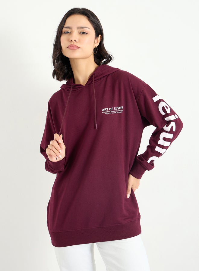 ستايلي هودي طويل بطبعة شعار ستايلي - Image 3