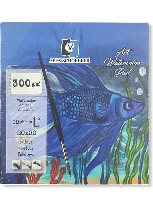 Alex Schoeller Watercolor Block 12 Sheets 20 x 20 cm 300 gr 