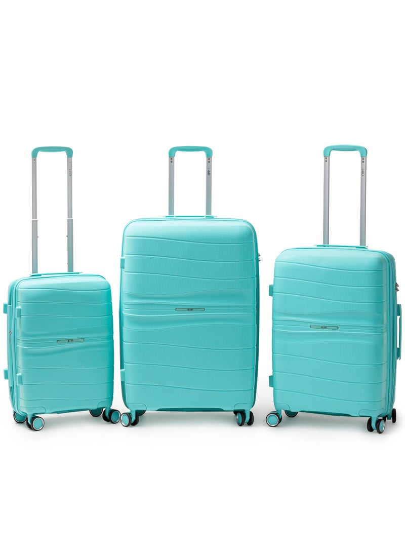 i diD Expandable & Unbreakable Luggage Sets 3 Piece With TSA Lock, Luggage Set PP Material Travel Suitcase Set With Spinner Wheels, for Men Women, plus 3 PVC covers  - Image 1