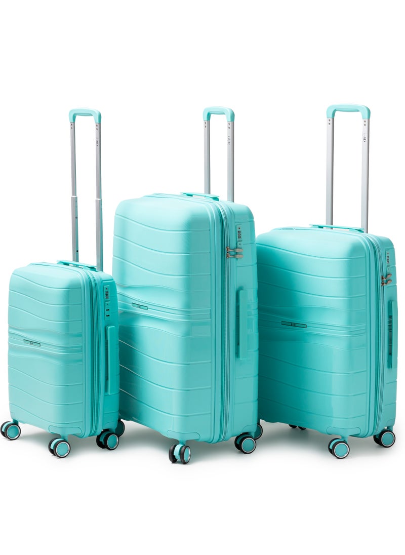 i diD Expandable & Unbreakable Luggage Sets 3 Piece With TSA Lock, Luggage Set PP Material Travel Suitcase Set With Spinner Wheels, for Men Women, plus 3 PVC covers  - Image 4