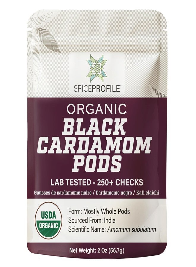 Spice Profile USDA Organic Whole Black Cardamom, 2 oz, Lab Tested for Heavy Metals, Kali Elaichi, Cardamomo Negro - Image 1