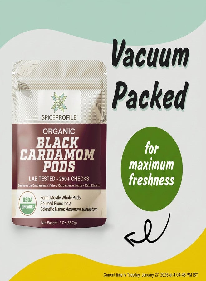 Spice Profile USDA Organic Whole Black Cardamom, 2 oz, Lab Tested for Heavy Metals, Kali Elaichi, Cardamomo Negro - Image 5