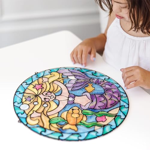 Melissa & Doug Stained Glass Made Easy Activity Kit: Mermaids - 140+ Stickers Kids Sticker Stained Glass Craft Kit; Mermaid Crafts for Kids Ages 5+ - Image 5