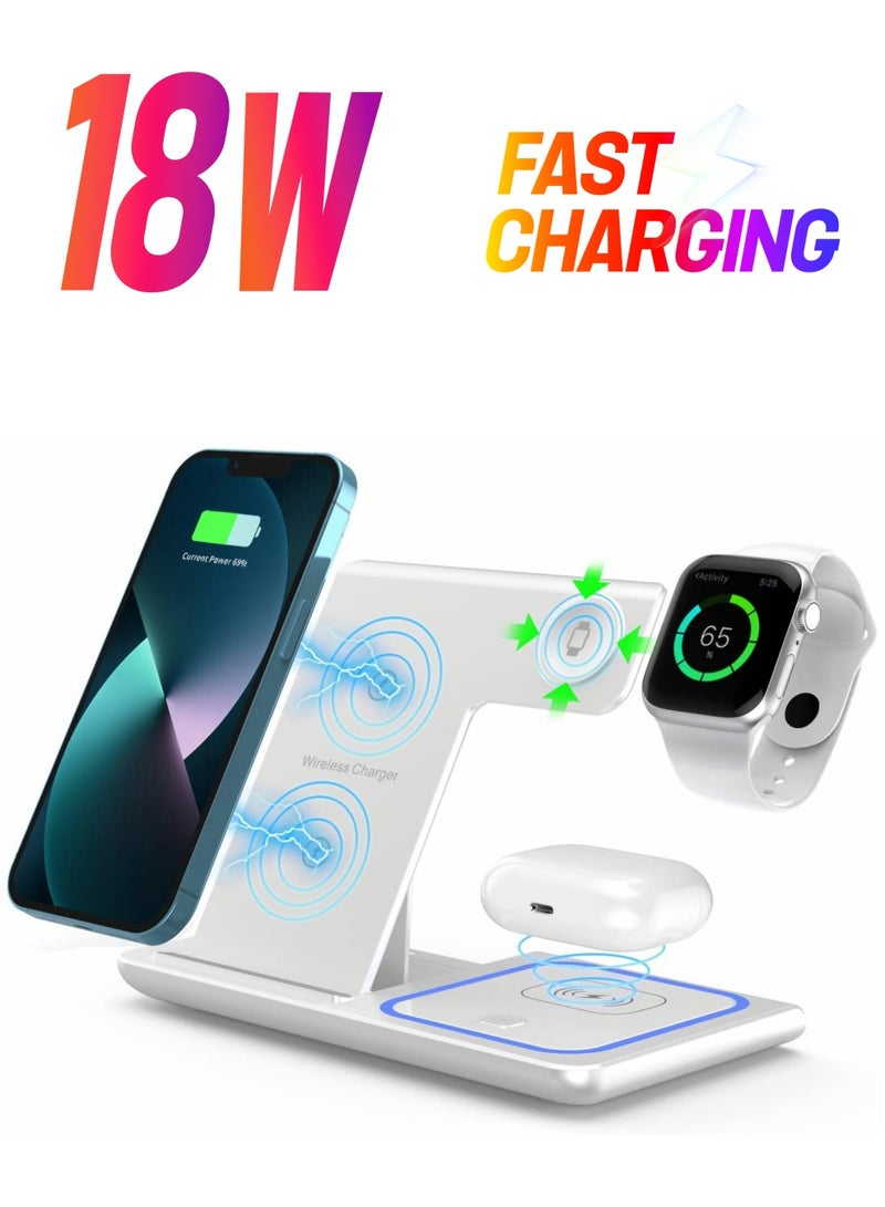 Excefore Wireless Charger 3 in 1 Wireless Charger Station Charging Stand Foldable - Image 1
