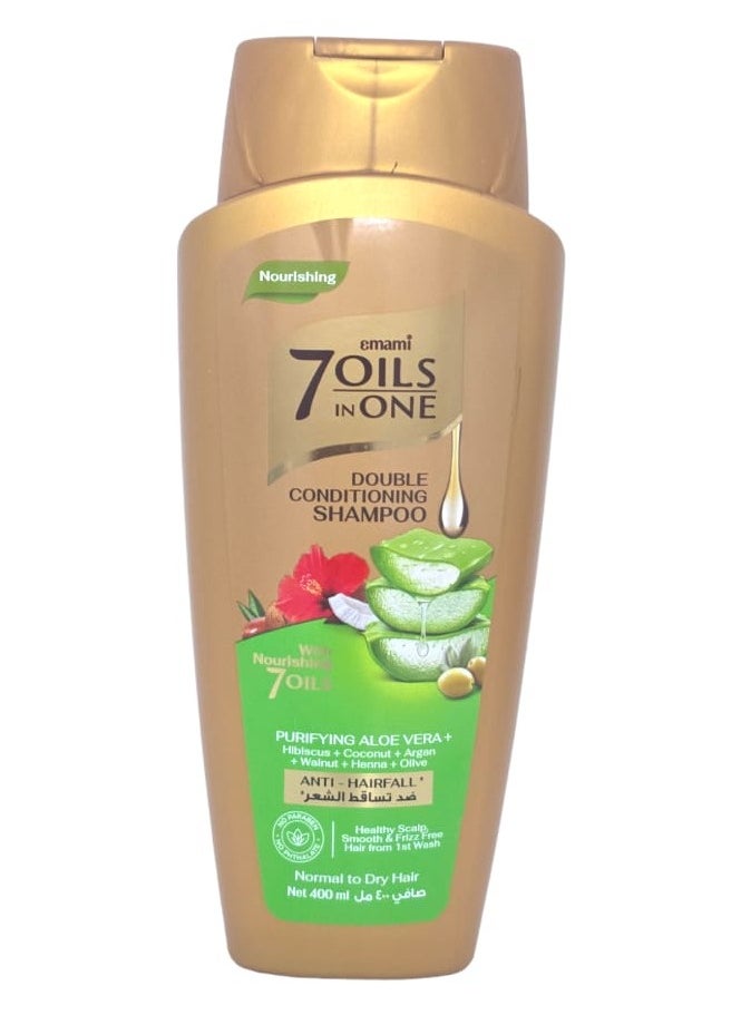 emami 7 Oil In One Double Conditioning Shampoo - Purifying Aloe Vera 400ml  - Image 1