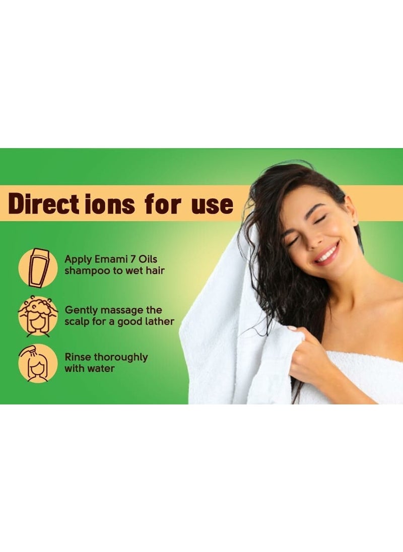 emami 7 Oil In One Double Conditioning Shampoo - Purifying Aloe Vera 400ml  - Image 4