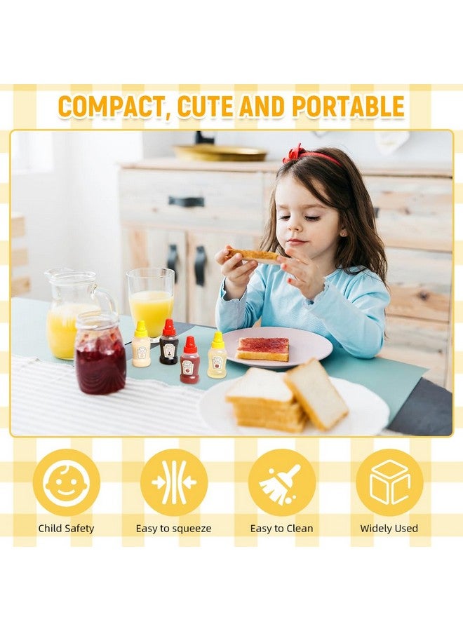 HASTHIP HASTHIP® 8Pcs 25ml Mini Ketchup Bottles for Lunch Bag Refillable Salad Dressing Squeeze Bottles with Nozzle Leaking-proof Sauce bottle dispenser for Ketchup, Honey Mustard, Vinegar  - Image 3