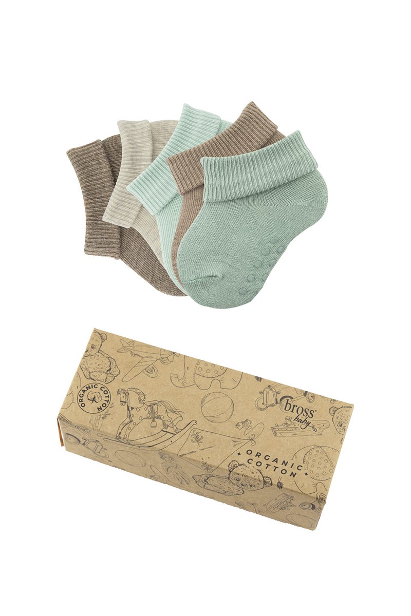 Bross Unisex Baby Socks Pack of 5 Newborn to Toddler Organic Cotton Socks 03 Months