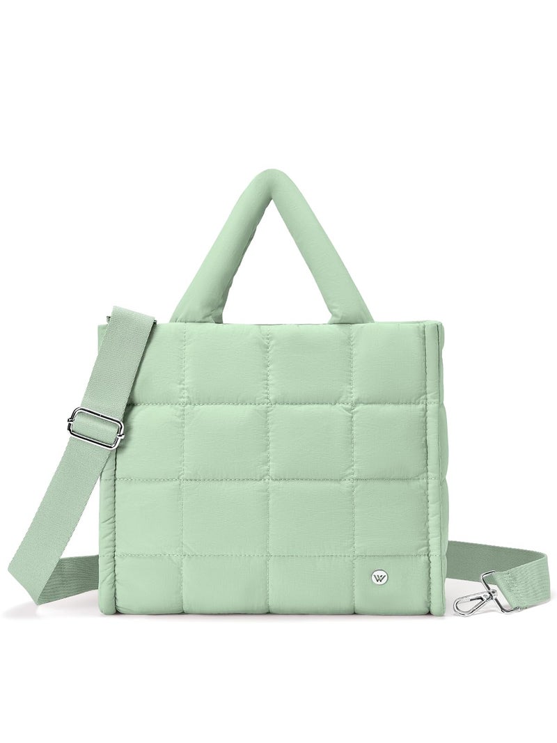 WESTBRONCO Puffer Crossbody Bags for Women Quilted Tote Puffy Weekender Overnight Nylon Shoulder Handbag - Image 1