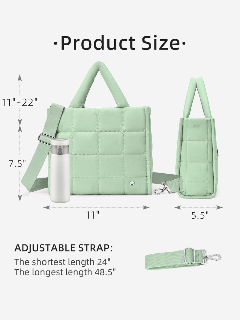 WESTBRONCO Puffer Crossbody Bags for Women Quilted Tote Puffy Weekender Overnight Nylon Shoulder Handbag - Image 3