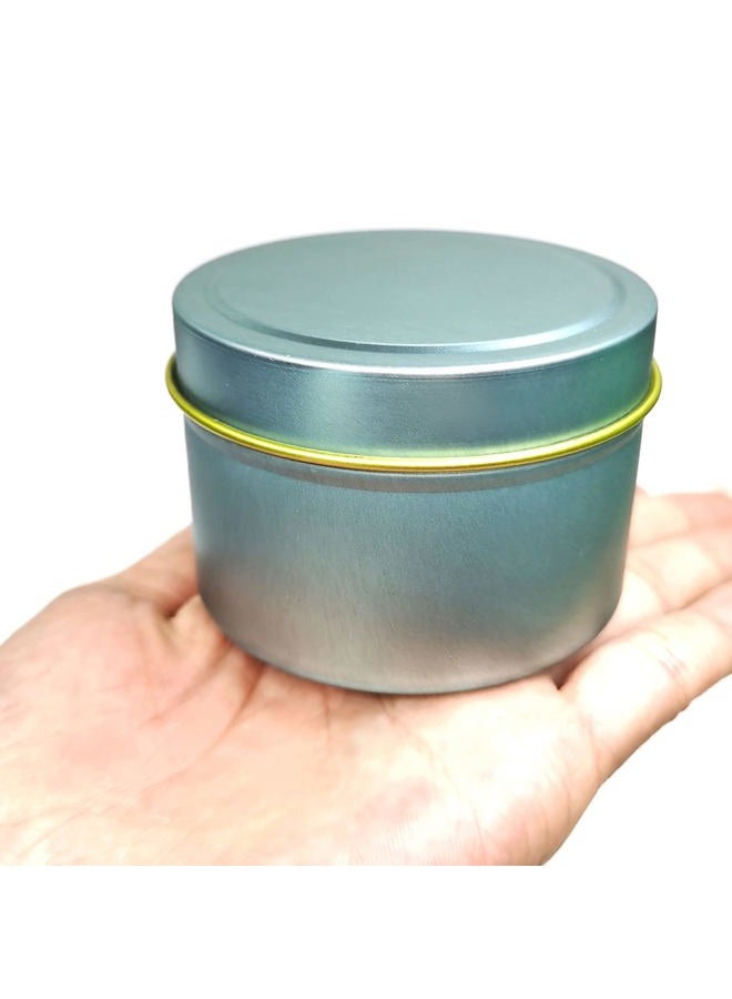 Unixing 24Pcs 4oz Candle Tins for DIY Candle, Metal Candle Container Tins for Candle Making Dark Blue Light Blue Champagne Rose Gold Container Tins - Image 5