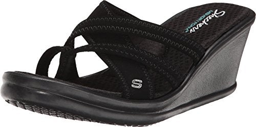 Skechers Women's Cali Rumblers-Young at Heart Wedge Sandal, Black, 6.5 M US - Image 3