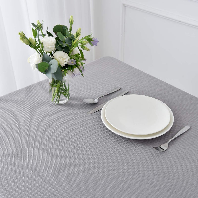 maxmill Jacquard Square Tablecloth Stain Resistant Spillproof Wrinkle Free Washable Soft Table Cloth, Decorative Fabric Table Cover for Dining Room, Indoor and Outdoor Use, 52 x 52 Inch, Light Grey - Image 4