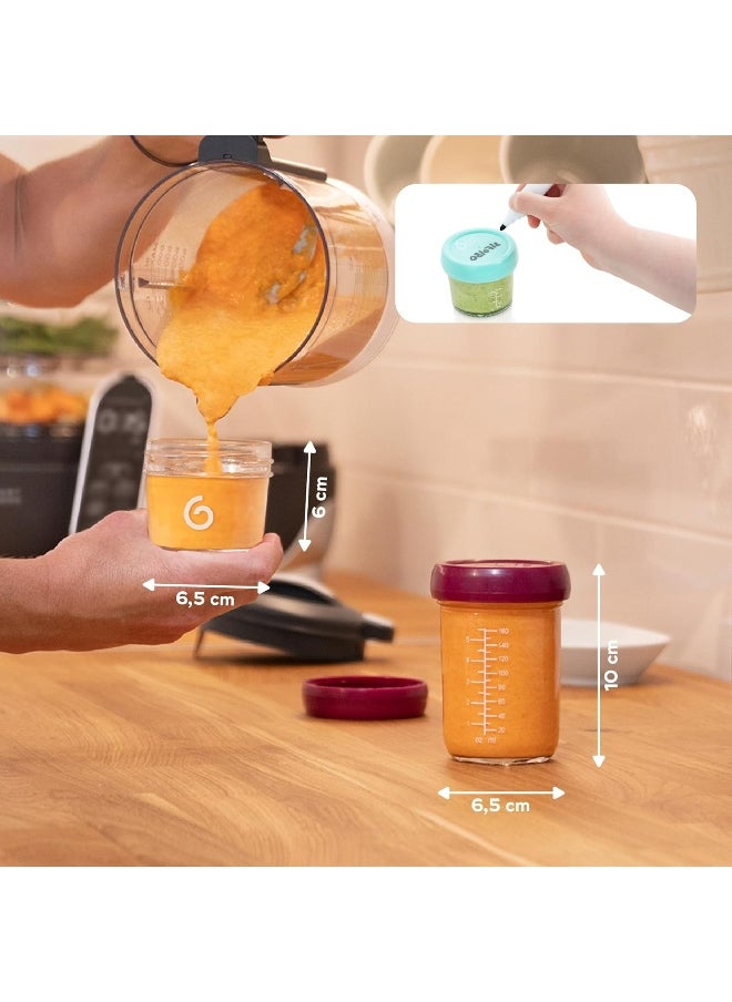 babymoov Babymoov - Glass Baby Bowls, 4X (220+100) Airtight Food Storage Containers With Recipe Book  - Image 5