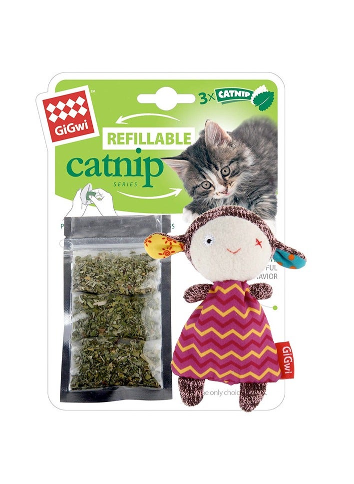 Refillable Catnip (Sheep) with 3 Catnip Teabags in Ziplock bag