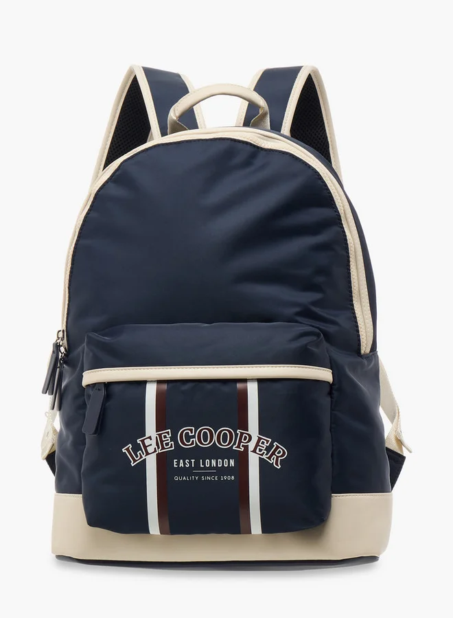 لي كوبر Panelled School Backpack with Adjustable Straps and Zip Closure - 31x15x40 cm